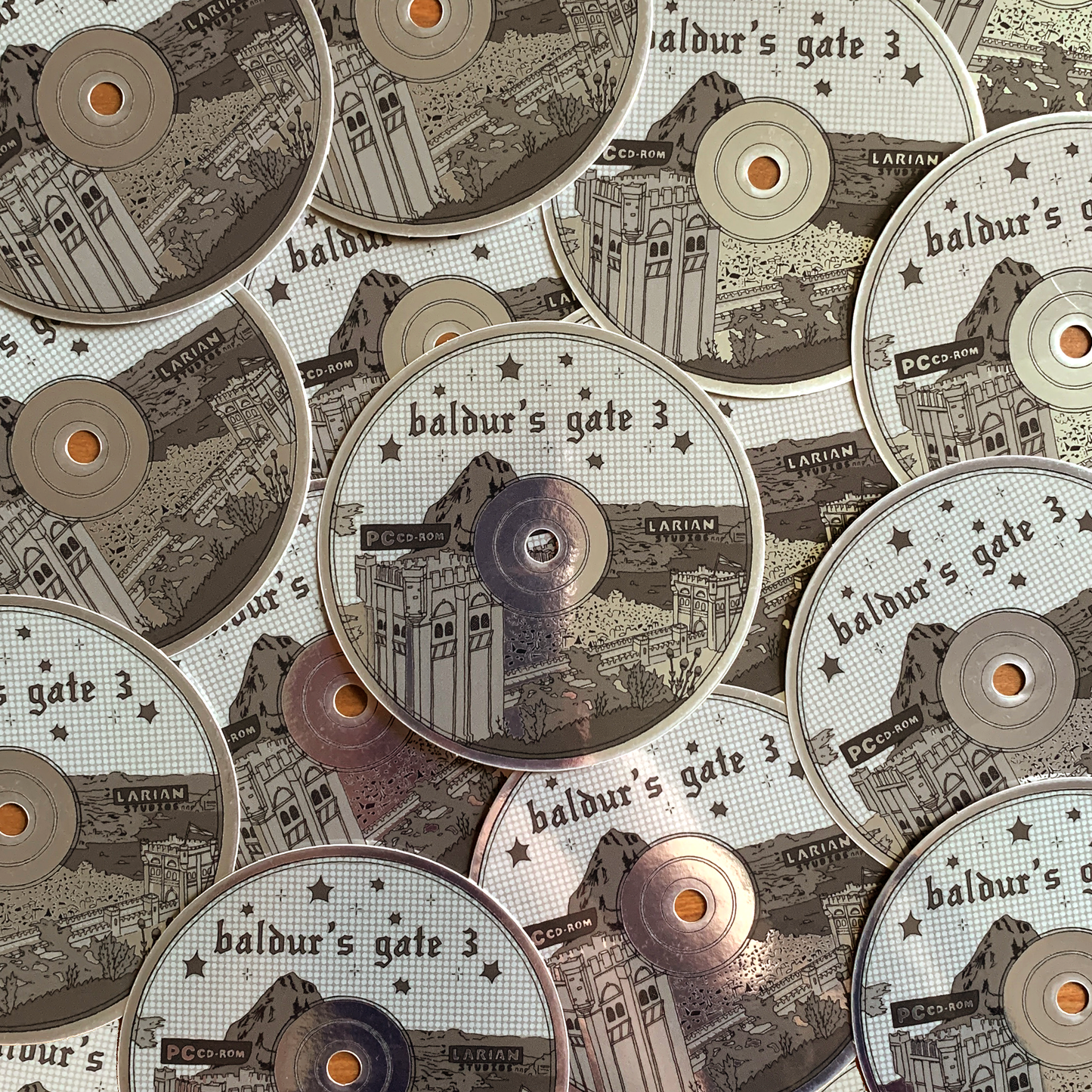 ✸ baldur's gate 3 cd rom - mirror sticker ✸